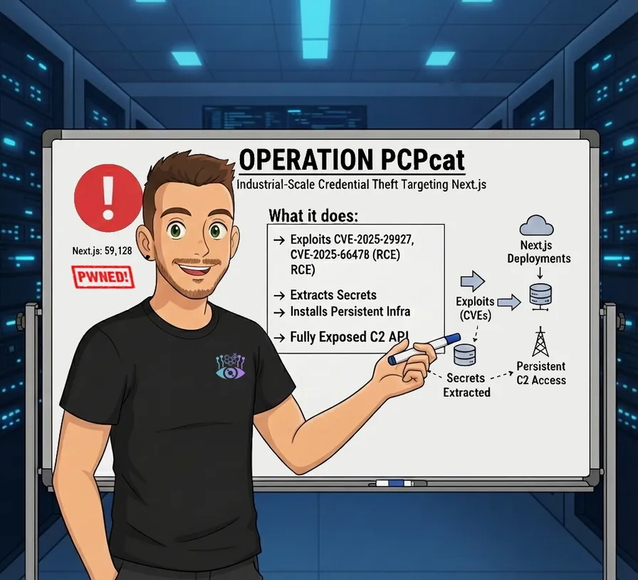 <h3>Operation PCPcat: Hunting a Next.js Credential Stealer That's Already Compromised 59K Servers</h3>
